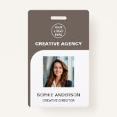 Custom Logo Photo Bar Code Employee Staff Name Badge (Voorkant)