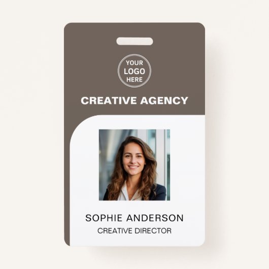 Custom Logo Photo Bar Code Employee Staff Name Badge (Voorkant)