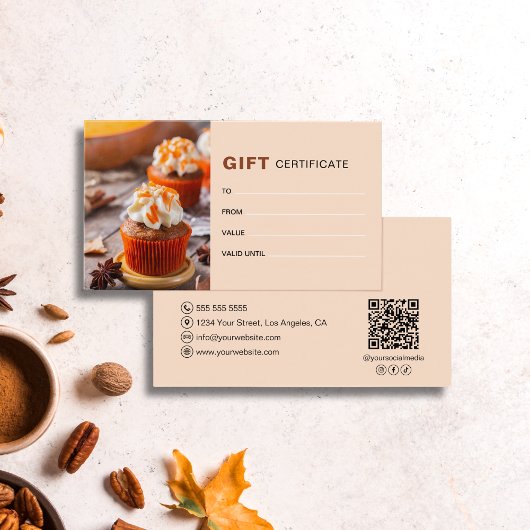 Custom Logo Photo Herfst Autumn Bakery Business Visitekaartje