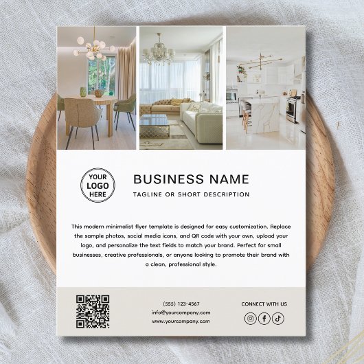 Custom Logo Photo Minimalist Business Flyer