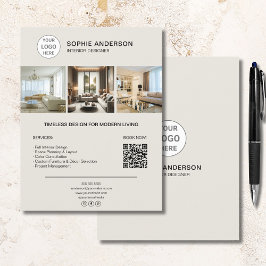 Custom Logo Photo QR Interior Designer Business Flyer