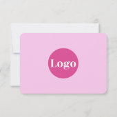 Custom Logo Pink Business Bedankt kaart (Achterkant)