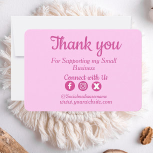 Custom Logo Pink Business Bedankt kaart