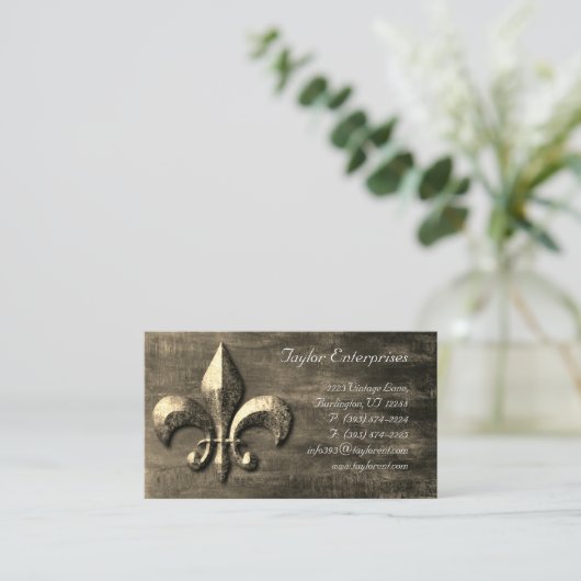 Custom Logo Professional Fleur de lis Gold  Visitekaartje (Staand voorkant)
