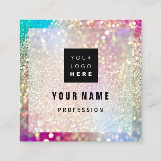 Custom Logo Professional MAKEUP ARTIST Esthetician Vierkante Visitekaartje (Voorkant)