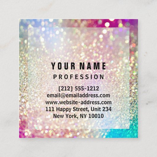 Custom Logo Professional MAKEUP ARTIST Esthetician Vierkante Visitekaartje (Achterkant)