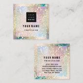 Custom Logo Professional MAKEUP ARTIST GLITTER Vierkante Visitekaartje (Voorkant / Achterkant)