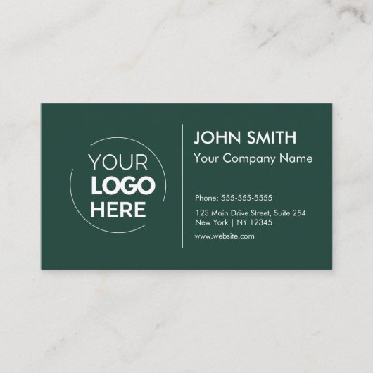 Custom Logo Professional Modern Minimalist Emerald Visitekaartje (Voorkant)