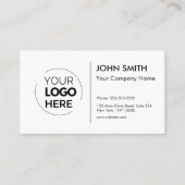Custom Logo Professional Modern Minimalistisch Wit Visitekaartje (Voorkant)