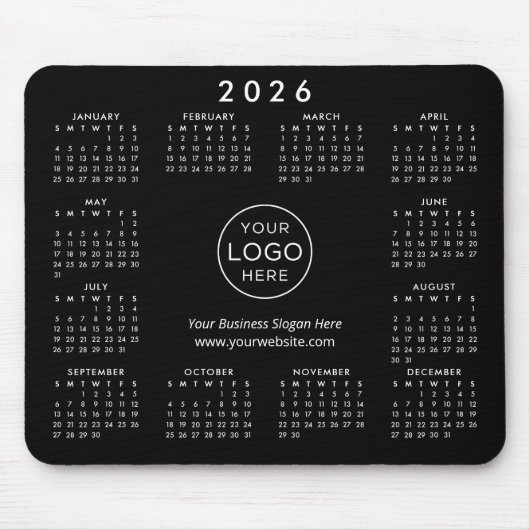 Custom Logo Promotional Business 2026 Calendar Muismat (Voorkant)