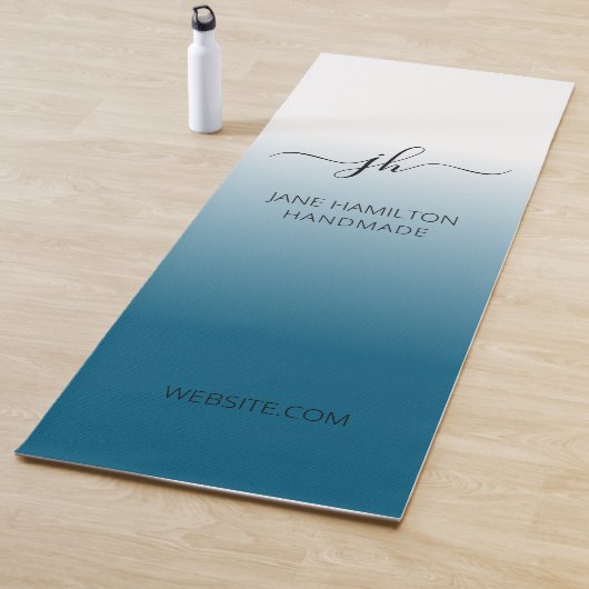 Custom Logo Promotional Business Teal Exercise Mat (In situ)