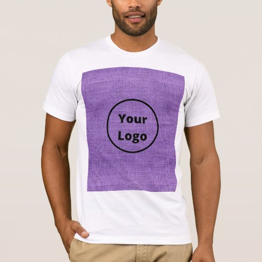 Custom logo purple burlap t-shirt (Voorkant)
