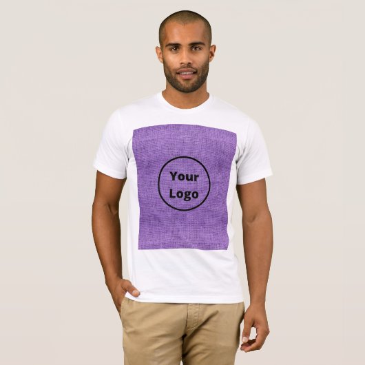 Custom logo purple burlap t-shirt (Voorkant volledig)