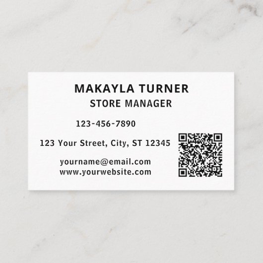 Custom Logo QR Code Blue Visitekaartje (Achterkant)