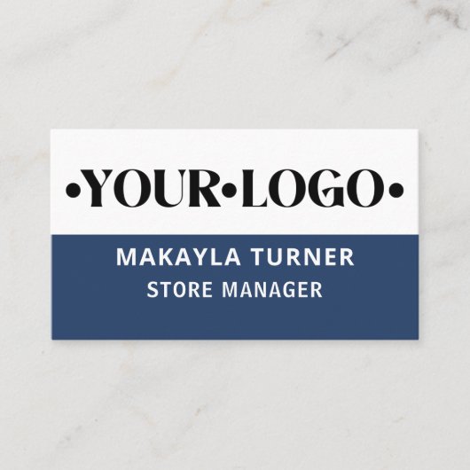 Custom Logo QR Code Blue Visitekaartje (Voorkant)