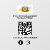 Custom Logo QR Code Business Window Sign Menu Raamsticker (Vel)