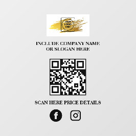 Custom Logo QR Code Business Window Sign Menu Raamsticker