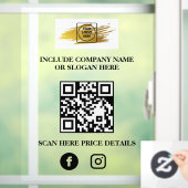 Custom Logo QR Code Business Window Sign Menu Raamsticker (Huis)