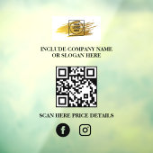 Custom Logo QR Code Business Window Sign Menu Raamsticker (Vel 3)