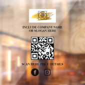 Custom Logo QR Code Business Window Sign Menu Raamsticker (Vel 2)