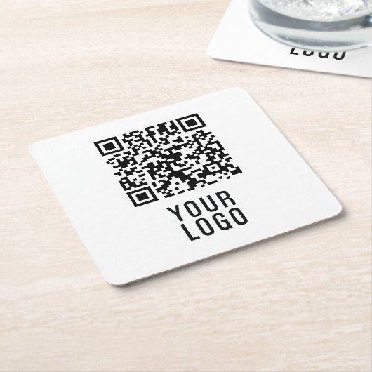 Custom Logo QR Code Coasters Kartonnen Onderzetters (Schuin)