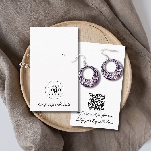 Custom Logo QR Code Jewelry Earring Display Card Visitekaartje