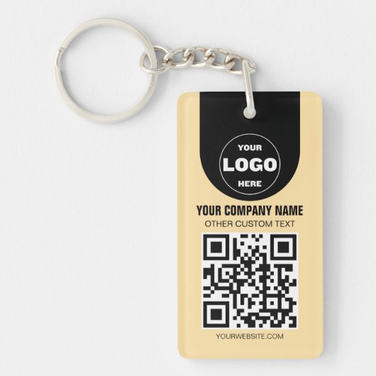 Custom Logo & QR Code Keychain | Business Promo Gi (Voorkant)
