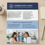 Custom Logo QR Dermatologist Dermatology Clinic Flyer<br><div class="desc">Promote your dermatology clinic with a professional, customizable flyer designed to help attract new patients and clearly showcase your services. Ideal for dermatologists, skin care clinics, and medical practices, this flyer allows you to add your logo, clinic information, services, and a QR code that links directly to your website or...</div>