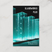 Custom Logo & QR Glass Company Visitekaartje (Voorkant)