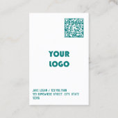 Custom Logo & QR Glass Company Visitekaartje (Achterkant)