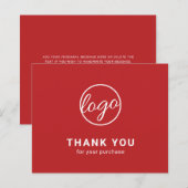 Custom Logo Red Budget Thank You Card (Voorkant / Achterkant)