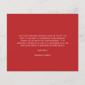Custom Logo Red Budget Thank You Card (Achterkant)