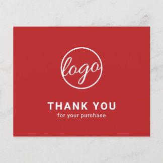 Custom Logo Red Budget Thank You Card