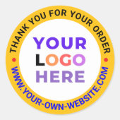 Custom Logo Round Business Bedankt Stickers (Voorkant)