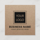 Custom Logo Rustic Kraft Minimalist Vierkante Visitekaartje (Voorkant)