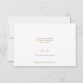 Custom Logo Simple Gold Business Modern Script Bedankkaart (Achterkant)