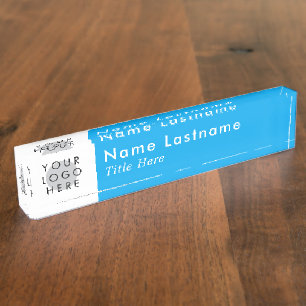Custom Logo Sky Blue Modern Simple Minimalist Naambordje