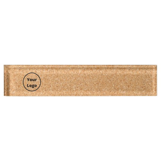 Custom logo  sliced wood block naambordje (Voorkant)