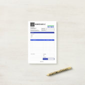 Custom Logo Small Business Invoice Receipt Pad Post-it® Notes (Op bureau)