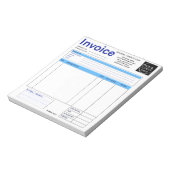 Custom Logo Small Business Invoice Sales Receipt B Notitieblok (Linkerzijde)