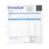 Custom Logo Small Business Invoice Sales Receipt B Notitieblok (Voorkant)