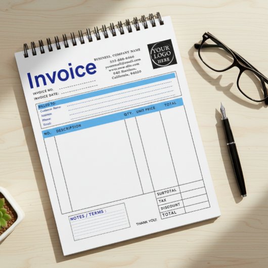 Custom Logo Small Business Invoice Sales Receipt B Notitieblok