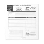Custom Logo Small Business Invoice Sales Receipt N Notitieblok (Voorkant)