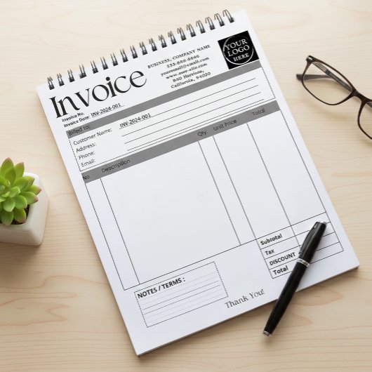 Custom Logo Small Business Invoice Sales Receipt Notitieblok