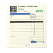 Custom Logo Small Business Invoice Sales Receipt Notitieblok (Voorkant)