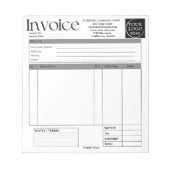 Custom Logo Small Business Invoice Sales Receipt Notitieblok (Voorkant)
