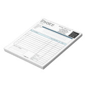 Custom Logo Small Business Invoice Sales Receipt O Notitieblok (Linkerzijde)