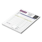 Custom Logo Small Business Invoice Sales Receipt O Notitieblok (Linkerzijde)