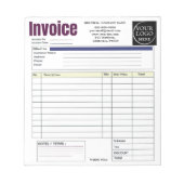 Custom Logo Small Business Invoice Sales Receipt O Notitieblok (Voorkant)