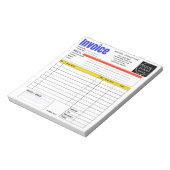 Custom Logo Small Business Invoice Sales Receipt O Notitieblok (Linkerzijde)
